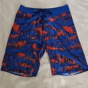 Old Navy Men's Lightweight Shorts Medium Blue/ Orange